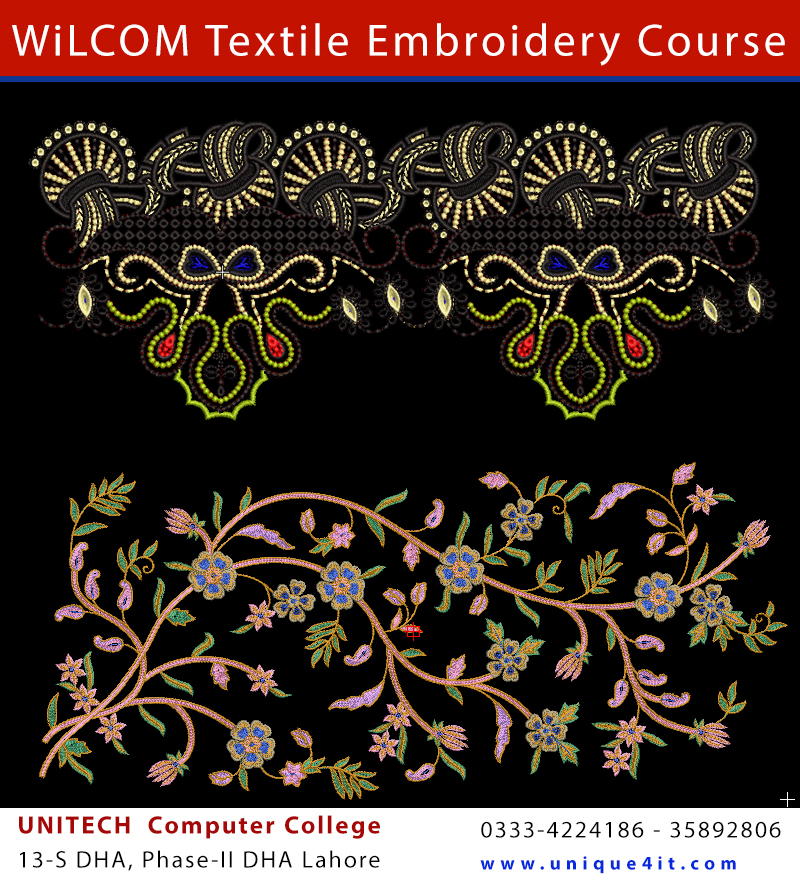 wilcom textile embroidery course in dha lahroe pakistan